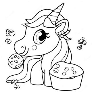 Unicorn Food Coloring Pages