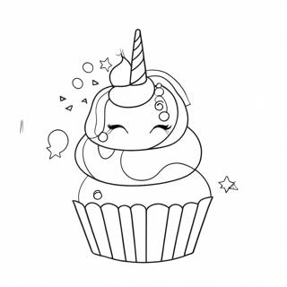 Sparkling Unicorn Cupcake Coloring Page 62564-50172