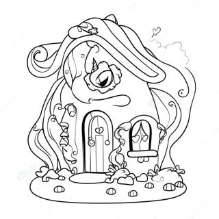 Unicorn House Coloring Pages