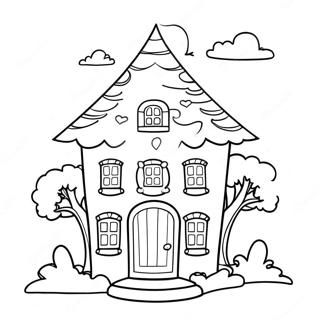 Unicorn House Coloring Page 62613-50202