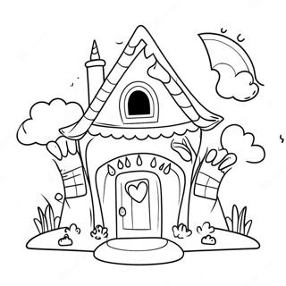 Magical Unicorn House Coloring Page 62614-50207