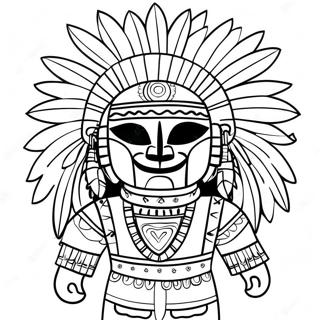 Colorful Kachina Doll Coloring Page 62624-50214