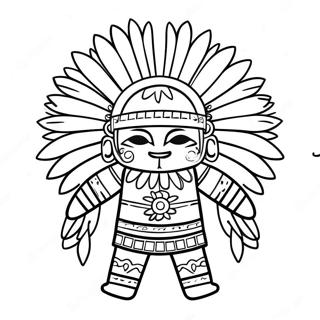 Colorful Kachina Doll Coloring Page 62624-50216