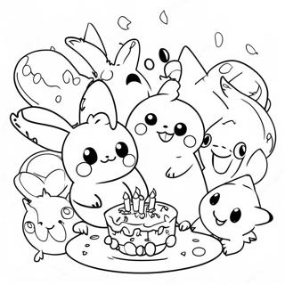 Pokemon Birthday Celebration Coloring Page 62633-50221