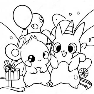 Pokemon Birthday Celebration Coloring Page 62633-50222