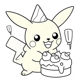 Pikachu With Birthday Cake Coloring Page 62634-50218