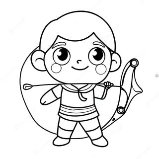 Cute Archer With Bow Coloring Page 62654-50237