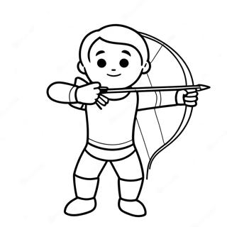 Cute Archer With Bow Coloring Page 62654-50238