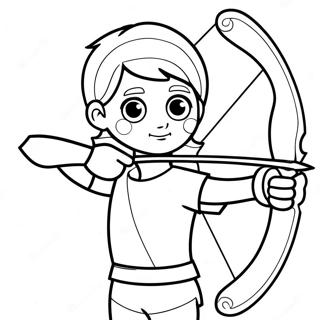 Cute Archer With Bow Coloring Page 62654-50239