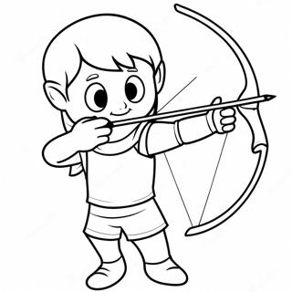 Cute Archer With Bow Coloring Page 62654-50240