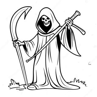 Grim Reaper With Scythe Coloring Page 6267-5113