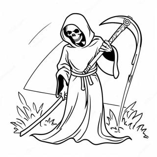 Grim Reaper With Scythe Coloring Page 6267-5115