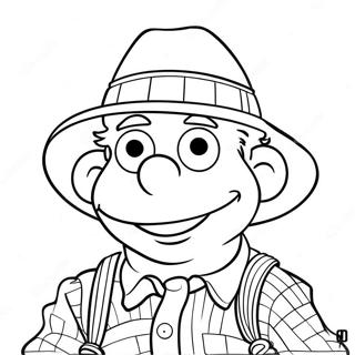 Ernie With A Colorful Hat Coloring Page 62684-50262