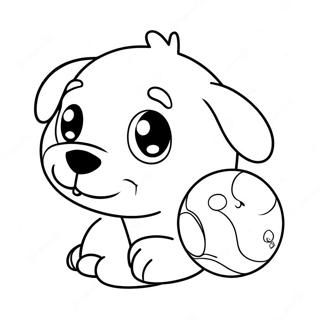 Cute Baby Puppy Playing With Ball Coloring Page 62703-50272