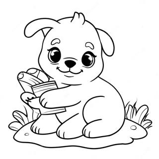 Adorable Baby Puppy Sleeping Coloring Page 62704-50274