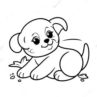 Adorable Baby Puppy Sleeping Coloring Page 62704-50275