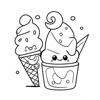 Cute Ice Cream Sundae Coloring Page 62714-50281