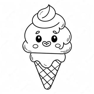 Cute Ice Cream Sundae Coloring Page 62714-50283