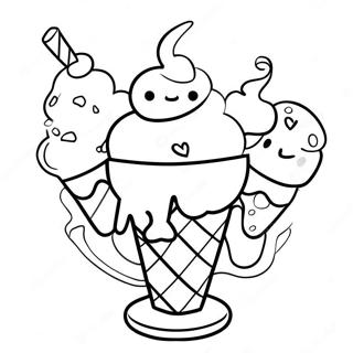 Cute Ice Cream Sundae Coloring Page 62714-50284