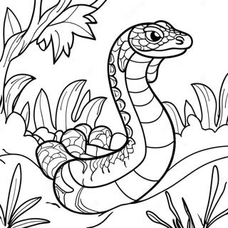 Colorful Viper In Jungle Coloring Page 62724-50293