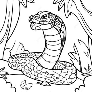 Colorful Viper In Jungle Coloring Page 62724-50294