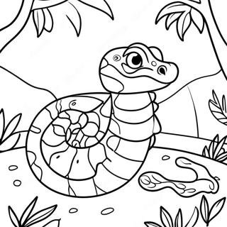 Colorful Viper In Jungle Coloring Page 62724-50295