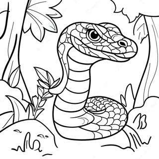 Colorful Viper In Jungle Coloring Page 62724-50296