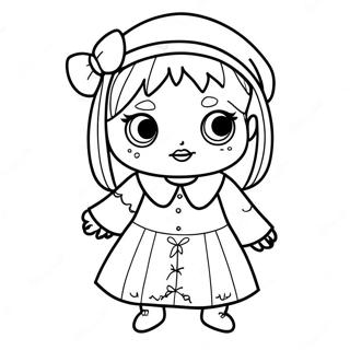 Lydia Deetz In Spooky Outfit Coloring Page 62764-50328