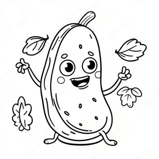 Funny Cucumber Character Coloring Page 62774-50333