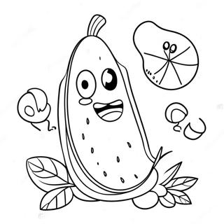 Funny Cucumber Character Coloring Page 62774-50334