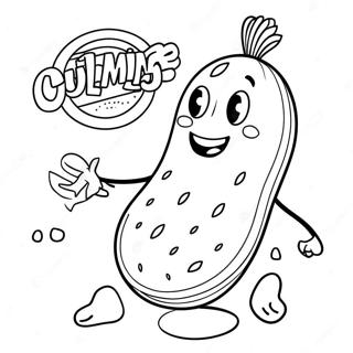 Funny Cucumber Character Coloring Page 62774-50335