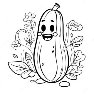 Funny Cucumber Character Coloring Page 62774-50336