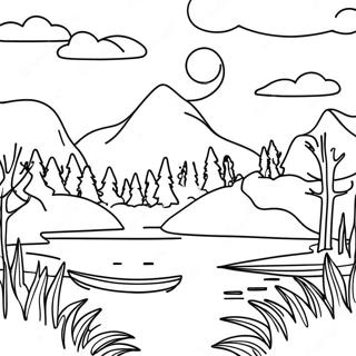 Lake Scene Coloring Page 62783-50337