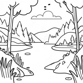 Lake Scene Coloring Page 62783-50338