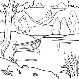 Lake Scene Coloring Page 62783-50339