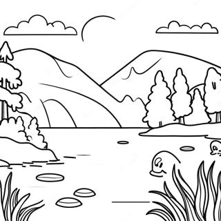 Lake Scene Coloring Page 62783-50340