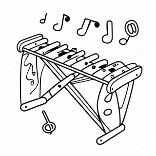 Colorful Xylophone With Musical Notes Coloring Page 62794-50349