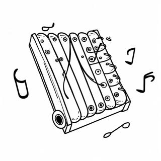 Colorful Xylophone With Musical Notes Coloring Page 62794-50351