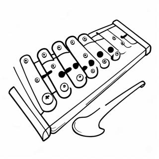 Colorful Xylophone With Musical Notes Coloring Page 62794-50352