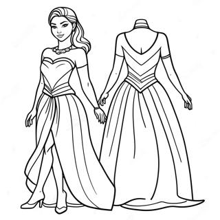 Elegant Grown Up Nala In A Dress Coloring Page 62804-50354