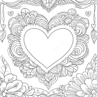 Vintage Valentine Coloring Pages