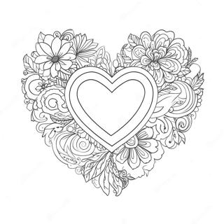 Vintage Valentine Heart Coloring Page 62813-50372