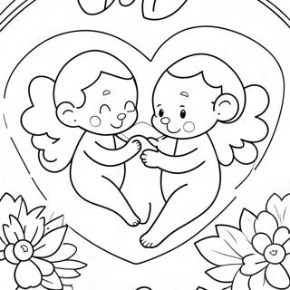 Vintage Valentine Coloring Pages