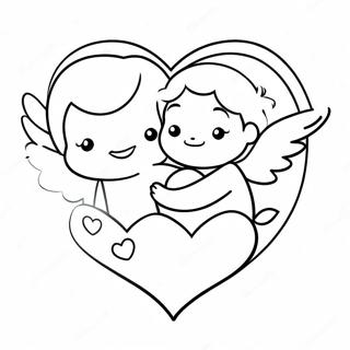 Charming Vintage Valentine Cupids Coloring Page 62814-50363