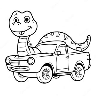 Dinosaur Car Coloring Page 62823-50366