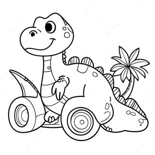 Dinosaur Car Coloring Page 62823-50367