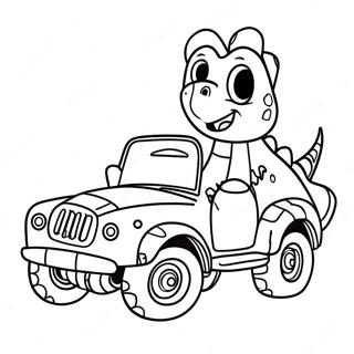 Dinosaur Car Coloring Page 62823-50368