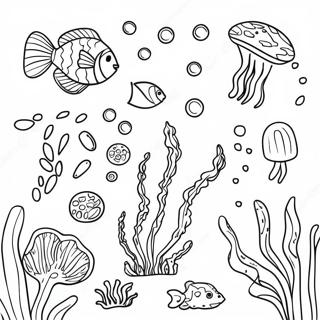 Colorful Algae Underwater Scene Coloring Page 62834-50385