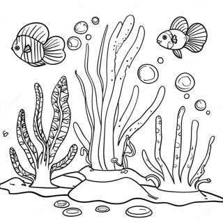 Colorful Algae Underwater Scene Coloring Page 62834-50386