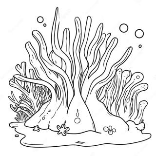 Colorful Algae Underwater Scene Coloring Page 62834-50387